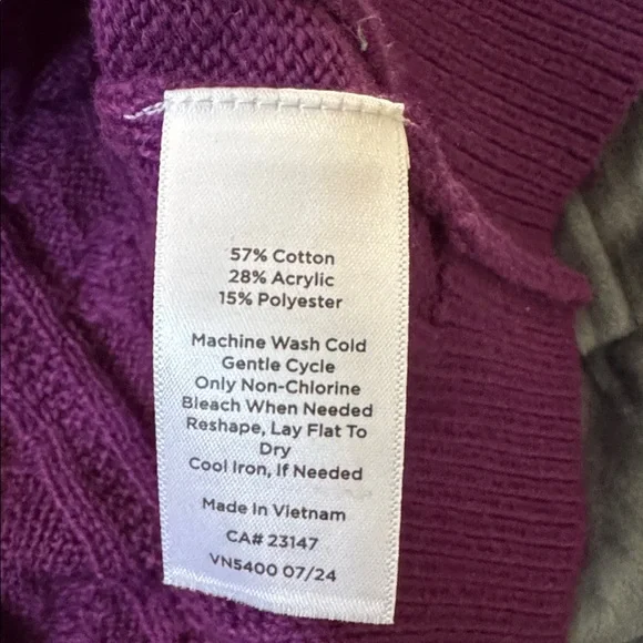 Talbots crewneck cable knit sweater - Small - Magenta - Picture 5 of 6